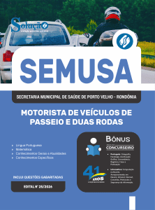 Apostila SEMUSA Porto Velho-RO 2026 - Motorista de Veículos de Passeio e Duas Rodas - Imagem 3