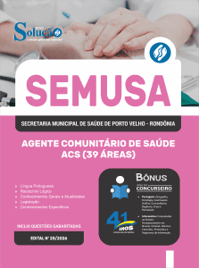 Apostila SEMUSA Porto Velho-RO 2026 - Agente Comunitário de Saúde - ACS (39 áreas) - Imagem 3