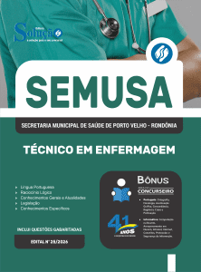 Apostila SEMUSA Porto Velho-RO 2026 - Técnico em Enfermagem - Imagem 3