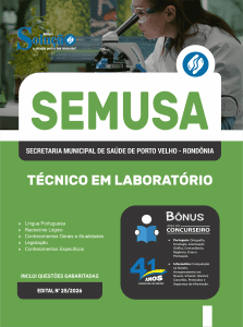 Apostila SEMUSA Porto Velho-RO 2026 - Técnico em Laboratório - Imagem 3