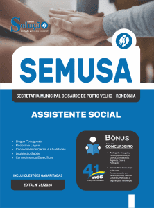 Apostila SEMUSA Porto Velho-RO 2026 - Assistente Social - Imagem 3