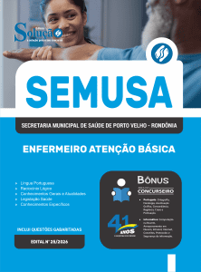 Apostila SEMUSA Porto Velho-RO 2026 - Enfermeiro Atenção Básica - Imagem 3