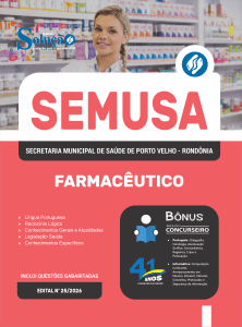 Apostila SEMUSA Porto Velho-RO 2026 - Farmacêutico - Imagem 3