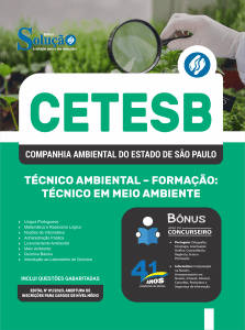 Apostila CETESB-SP 2026 - Técnico Ambiental - Formação: Técnico em Meio Ambiente - Imagem 3