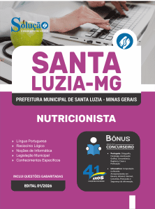 Apostila Prefeitura de Santa Luzia-MG 2026 - Nutricionista - Imagem 3