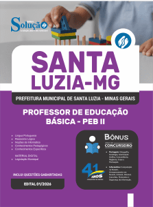 Apostila Prefeitura de Santa Luzia-MG 2026 - Professor de Educação Básica - PEB II - Imagem 3
