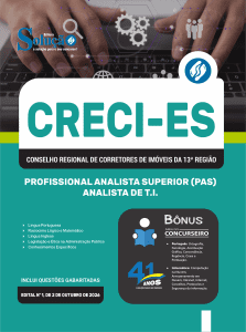 Apostila CRECI-ES 2026 - Profissional Analista Superior (PAS)- Analista de T.I. - Imagem 3