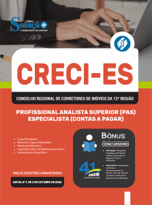 Apostila CRECI-ES 2026 - Profissional Analista Superior (PAS)-Especialista (Contas a Pagar) - Imagem 3