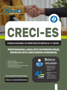 Apostila CRECI-ES 2026 - Profissional Analista Superior (PAS)-Especialista (Recursos Humanos) - Imagem 3