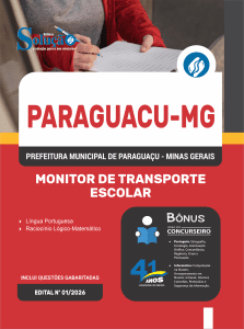 Apostila Prefeitura de Paraguaçu-MG 2026 - Monitor de Transporte Escolar - Imagem 3