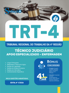 Apostila TRT4 2026 - Técnico Judiciário - Área Apoio Especializado - Especialidade Enfermagem - Imagem 3