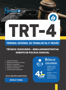 Apostila TRT4 2026 - Técnico Judiciário - Área Administrativa - Especialidade Agente de Polícia Judicial - Imagem 3