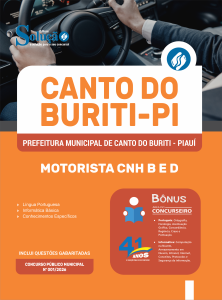 Apostila Prefeitura de Canto do Buriti-PI 2026 - Motorista CNH B e D - Imagem 3