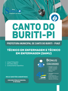 Apostila Prefeitura de Canto do Buriti-PI 2026 - Técnico em Enfermagem e Técnico em Enfermagem (SAMU) - Imagem 3