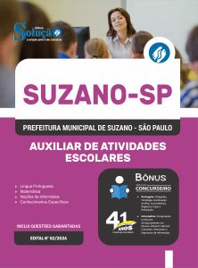Apostila Prefeitura de Suzano-SP 2026 - Auxiliar de Atividades Escolares - Imagem 3