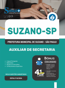 Apostila Prefeitura de Suzano-SP 2026 - Auxiliar de Secretaria - Imagem 3