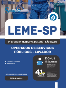Apostila Prefeitura de Leme-SP 2026 - Operador de Serviços Públicos - Lavador - Imagem 3