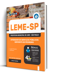 Apostila Prefeitura de Leme-SP 2026 - Operador de Serviços Públicos - Servente de Pedreiro - Imagem 2